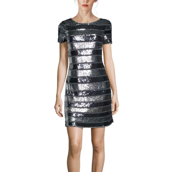 Aidan Mattox Dresses & Skirts - Aidan Mattox Sequin Striped Cocktail Dress